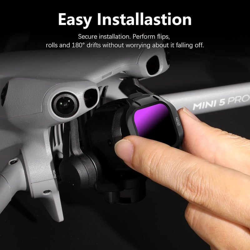 FPVtosky مجموعة فلاتر ND Mini 5 Pro، مجموعة فلاتر متوافقة مع ملحقات DJI Mini 5 Pro، 6 قطع (CPL، ND16، ND32، ND64، ND128، ND256) - Image 3